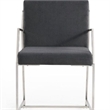 Pemberly Row Contemporary Stainless Steel Dining Chair Set of 2