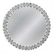 Pemberly Row Modern Round Bone Frame Wall Mirror in Blue and White