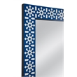 Pemberly Row Contemporary Blue and Ivory Bone Inlay Floor Mirror