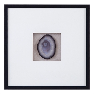 Pemberly Row Modern Purple Geode Shadowbox Wall Art in Black Frame