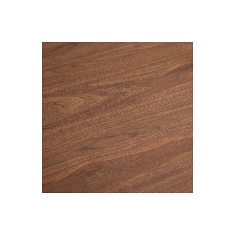 Pemberly Row Mid-Century Walnut Cocktail Table with Gold Metal