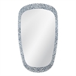 Pemberly Row Geometric Carved Wall Mirror in Distressed Gray