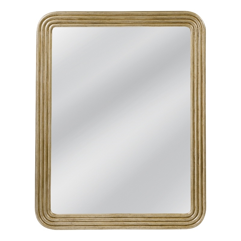 Pemberly Row Modern Gold Leaf Carved Wall Mirror in Antique Gold