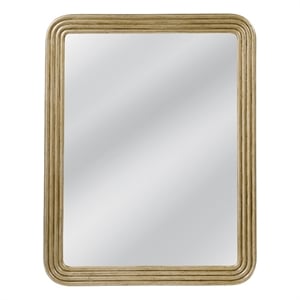 Pemberly Row Modern Gold Leaf Carved Wall Mirror in Antique Gold