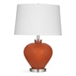 Pemberly Row Modern Hand Crafted Ceramic Table Lamp in Orange