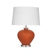 Pemberly Row Modern Hand Crafted Ceramic Table Lamp in Orange