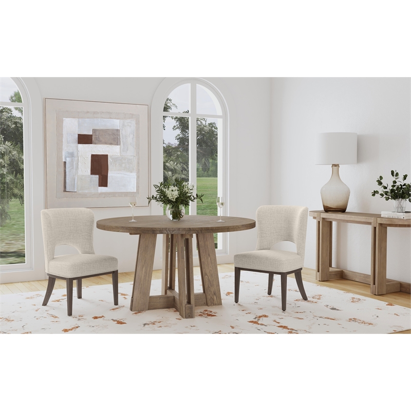 Pemberly Row Modern Rustic Mindi Wood Dining Table in Natural