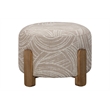 Pemberly Row Upholstered Accent Ottoman in Khaki Natural Mango