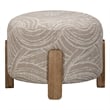 Pemberly Row Upholstered Accent Ottoman in Khaki Natural Mango