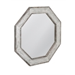 Pemberly Row Modern Coastal Octagonal Wall Mirror in White Wash