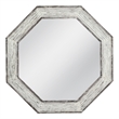 Pemberly Row Modern Coastal Octagonal Wall Mirror in White Wash