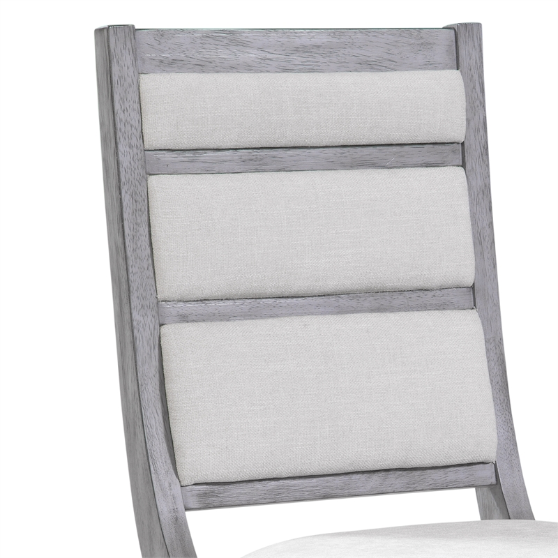 Pemberly Row Modern Glam Spindle Back Dining Chair in Platinum Oak