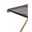 Pemberly Row Modern Poured Glass Scatter Table in Liquid Gold Iron