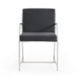 Pemberly Row Polished Stainless Steel Dining Chair in Dark Gray