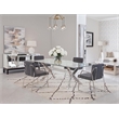 Pemberly Row Polished Stainless Steel Dining Chair in Dark Gray
