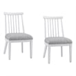 Pemberly Row Coastal Spindle Back Dining Chair Set of 2 in White