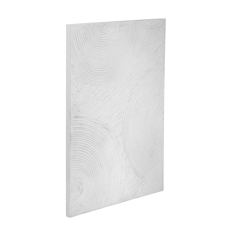 Pemberly Row Modern Textured Circle Pattern Wall Art in White