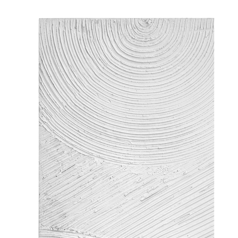 Pemberly Row Modern Textured Circle Pattern Wall Art in White