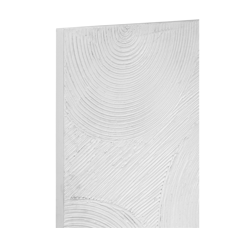 Pemberly Row Modern Textured Circle Pattern Wall Art in White