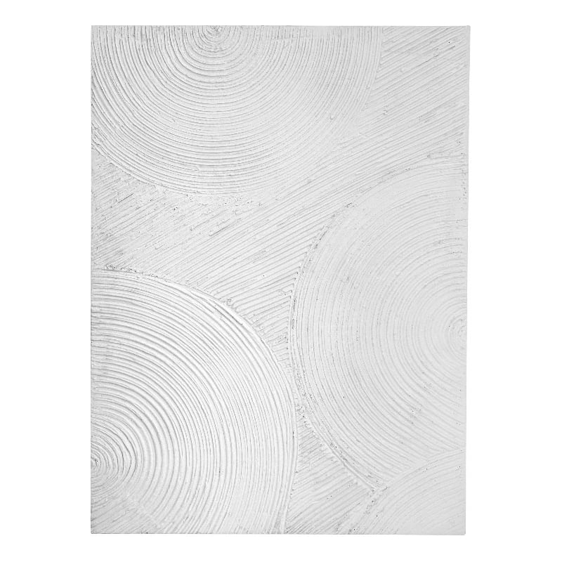Pemberly Row Modern Textured Circle Pattern Wall Art in White