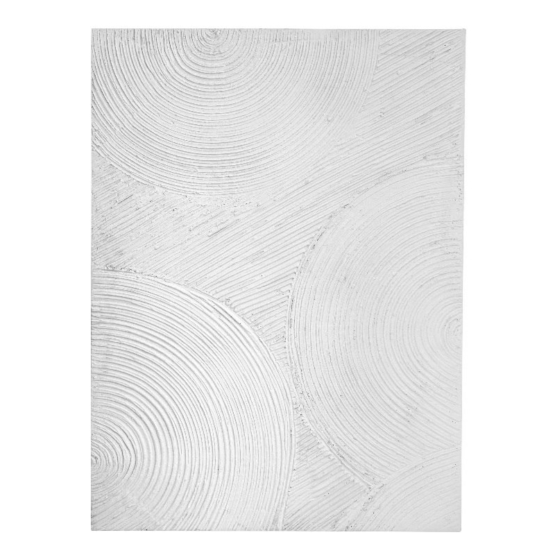 Pemberly Row Modern Textured Circle Pattern Wall Art in White