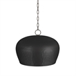 Pemberly Row Modern Hammered Iron Pendant in Dark Bronze with Gold
