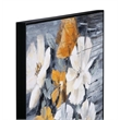 Pemberly Row Modern Floral Hand Painted Canvas in Black Frame