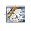 Pemberly Row Modern Floral Hand Painted Canvas in Black Frame