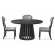 Pemberly Row Modern Curved Back Dining Chair in Black Oak Veneer