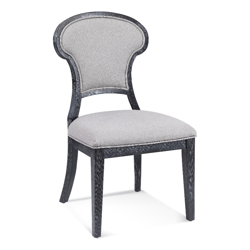 Pemberly Row Modern Curved Back Dining Chair in Black Oak Veneer