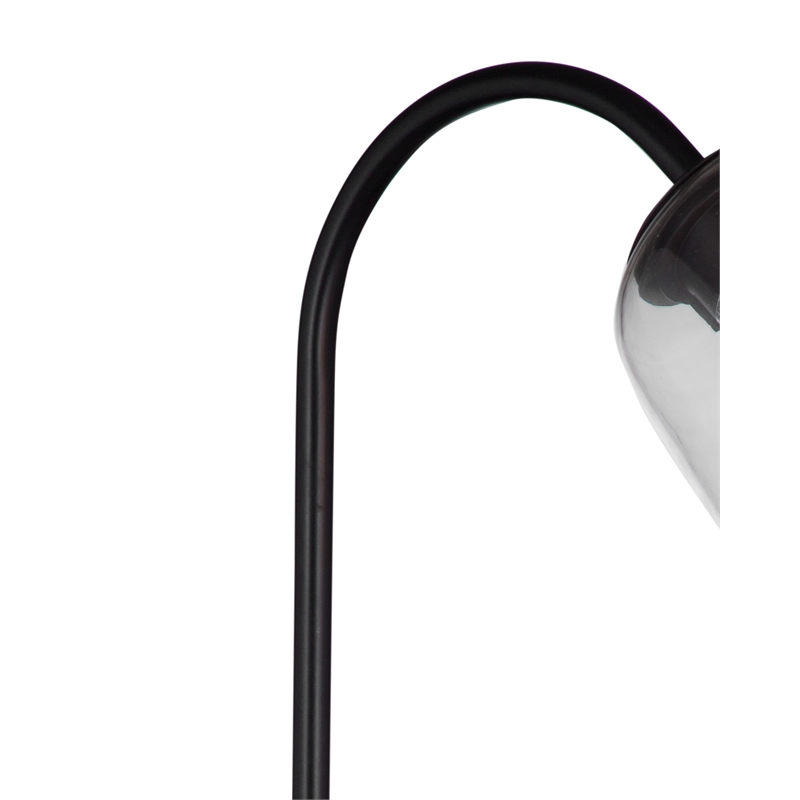 Pemberly Row Hand Crafted Iron and Glass Desk Lamp in Bronze