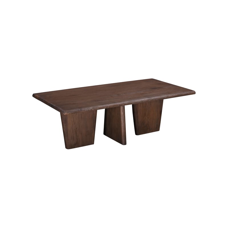 Pemberly Row Modern Organic Sandblasted Mango Wood Cocktail Table