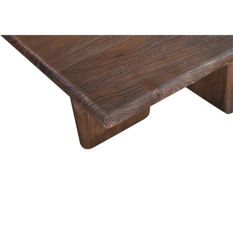 Pemberly Row Modern Organic Sandblasted Mango Wood Cocktail Table