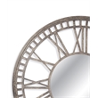Pemberly Row Modern Round Clock Face Wall Mirror in Matte Grey