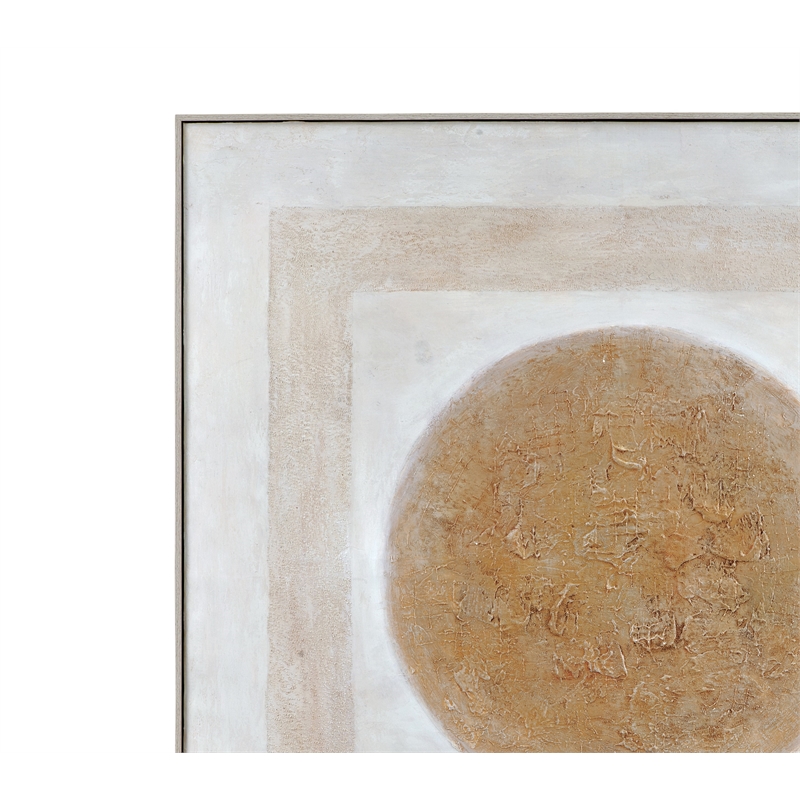 Pemberly Row Modern Hand Painted Canvas in Natural Wood Frame