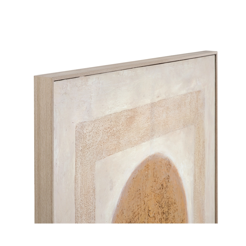 Pemberly Row Modern Hand Painted Canvas in Natural Wood Frame