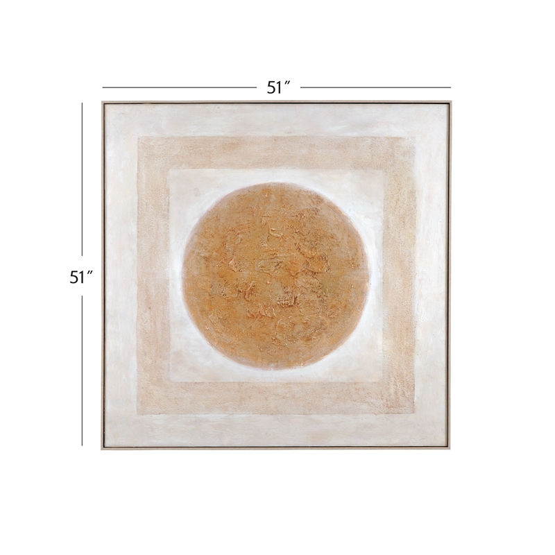 Pemberly Row Modern Hand Painted Canvas in Natural Wood Frame