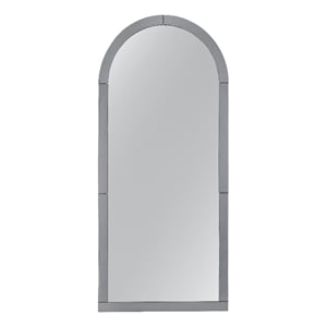 Pemberly Row Arched Floor Mirror in Smoked Mirrored Glass Frame