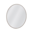 Pemberly Row Modern Round Carved Wood Wall Mirror in White Wash
