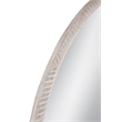 Pemberly Row Modern Round Carved Wood Wall Mirror in White Wash