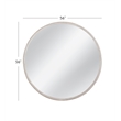 Pemberly Row Modern Round Carved Wood Wall Mirror in White Wash