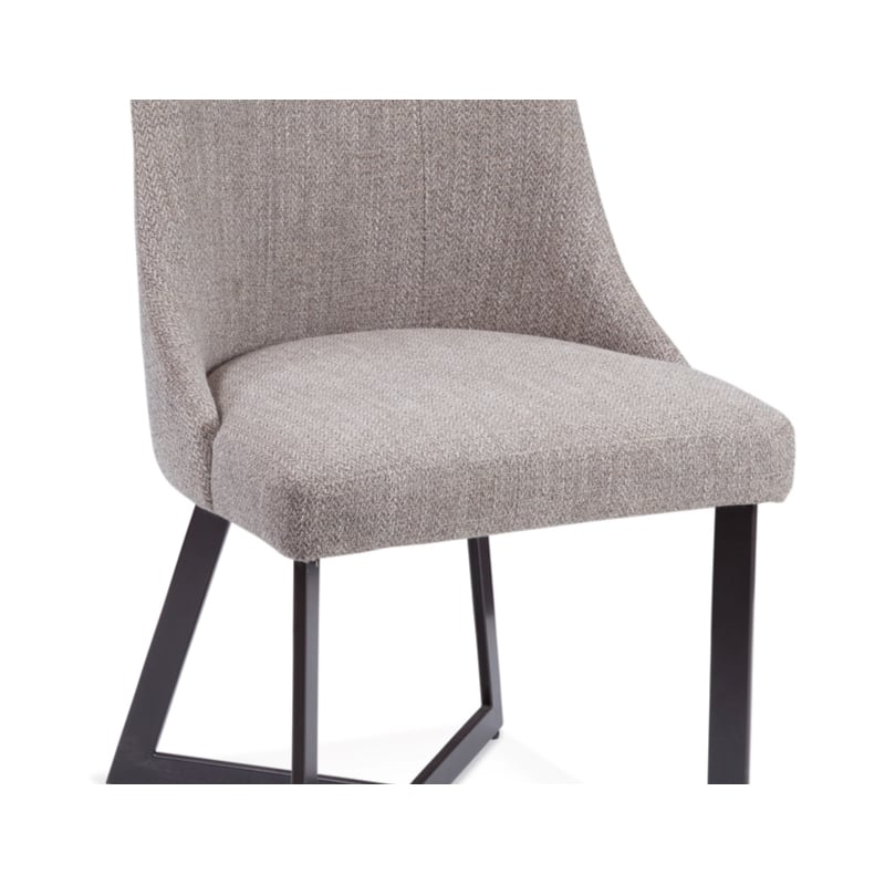 Pemberly Row Modern Angled Metal Dining Chair Set of 2 in Bronze