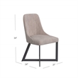 Pemberly Row Modern Angled Metal Dining Chair Set of 2 in Bronze