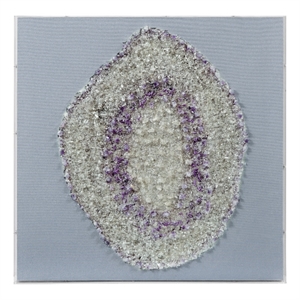 Pemberly Row Miniature Stone Amethyst Wall Art in Acrylic Frame