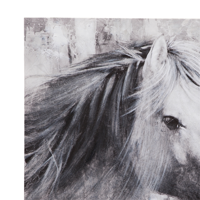 Pemberly Row Modern Hand Painted Gallery Wrapped Canvas in Gray
