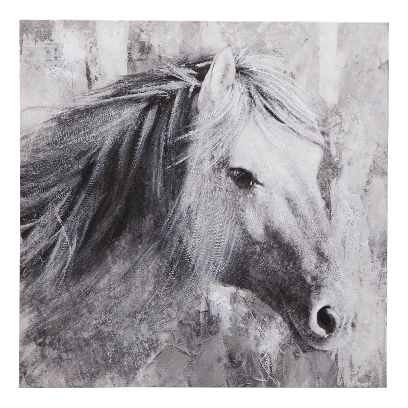 Pemberly Row Modern Hand Painted Gallery Wrapped Canvas in Gray