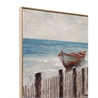 Pemberly Row Coastal Landscape Framed Canvas in Neutral Blue