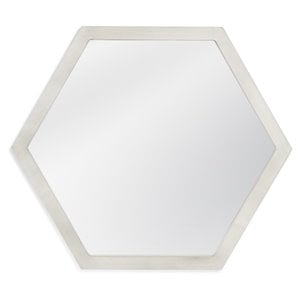 Pemberly Row Contemporary Hexagonal Wall Mirror in Silver Leaf