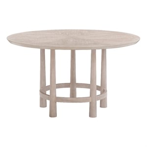Pemberly Row Modern 54&quot Round Starburst Dining Table in White Oak