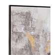 Pemberly Row Neutral Abstract Canvas with Gold in Black Frame